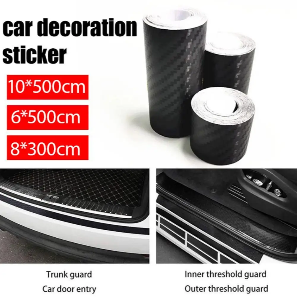 3D Carbon Fiber Vinyl Car Stickers Anti Scratch Tape MTB Road Bike Frame Protection Film Auto Door Sill Bumper Side Mirror Wrap