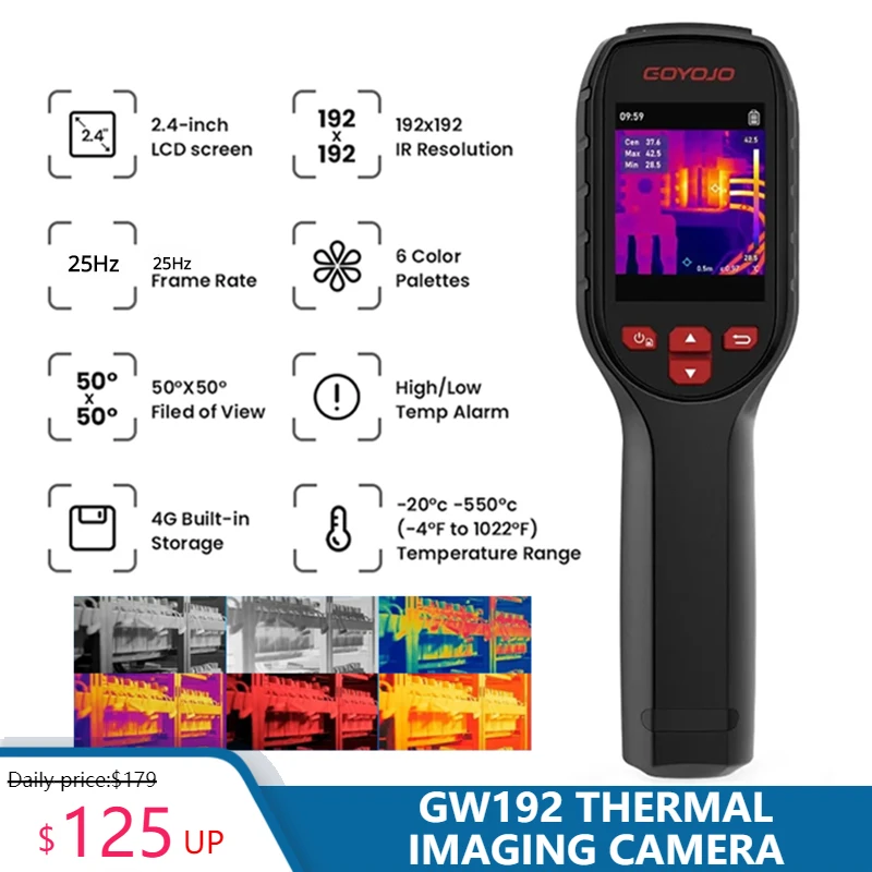 GW192 ręczny kamera termowizyjna SuperIR 192x192 kamera termowizyjna do kontroli domowej wyciek wody elektrycznej