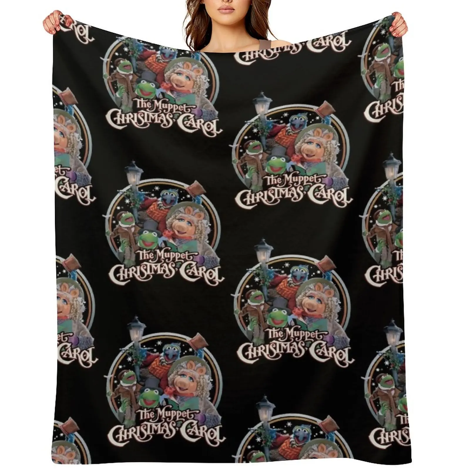 

Retro 90s The Muppet Christmas Carol Throw Blanket Hairy Personalized Gift for sofa Thin Blankets