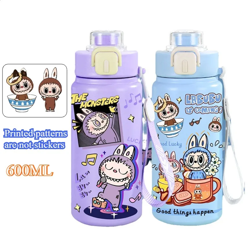 

LABUBU Double-drinking Thermos Cup 600ML Students Portable Water Cup Stainless Steel Outdoor Travel Cup Perfect Gifts for Family