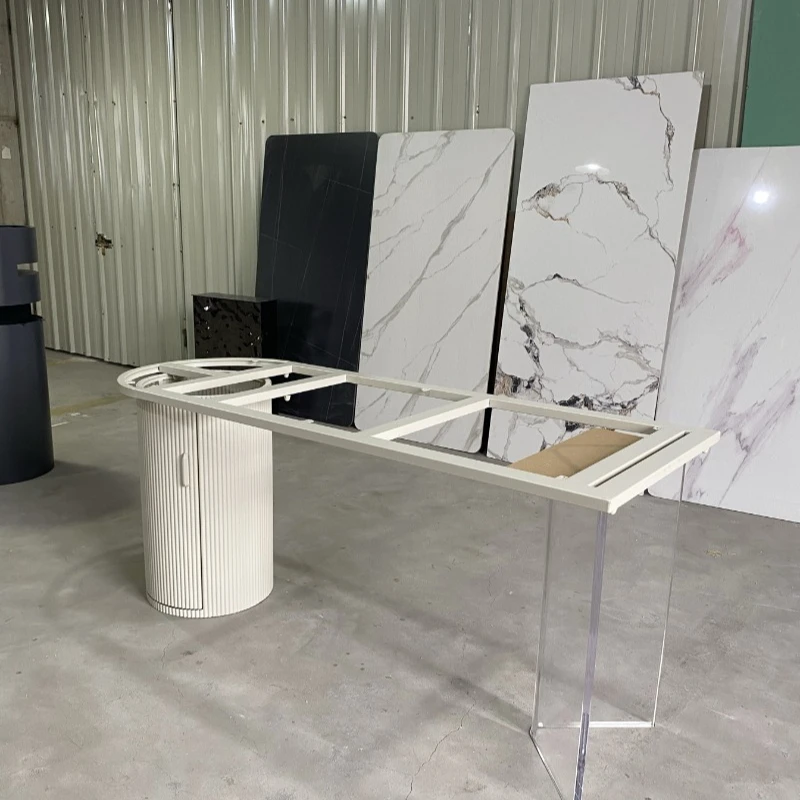 Cream style tea table, tea table base, marble rock slab dining table leg bracket