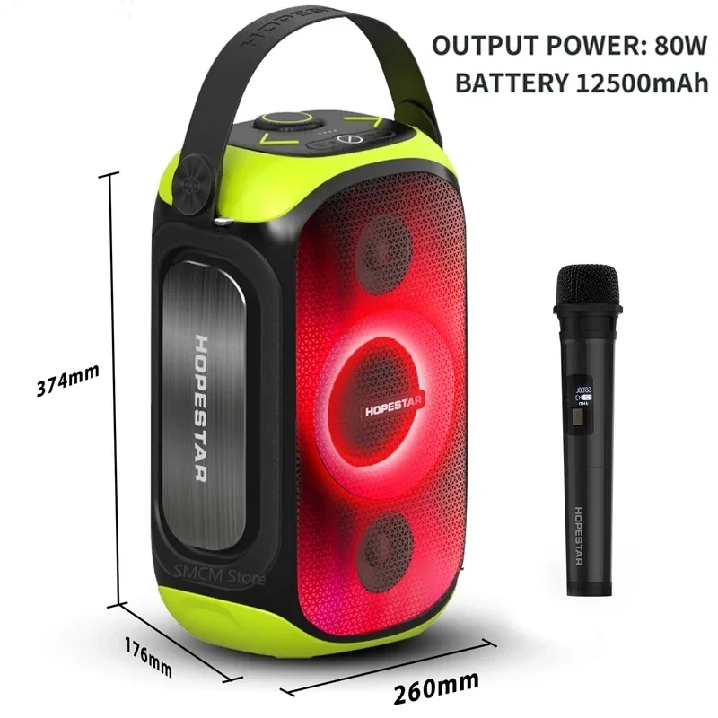 HOPESTAR Party300 Portable Tone Pulse RGB Light altoparlante Wireless Smart Waterproof Bluetooth Sound Box 80W Family Karaoke Boombox