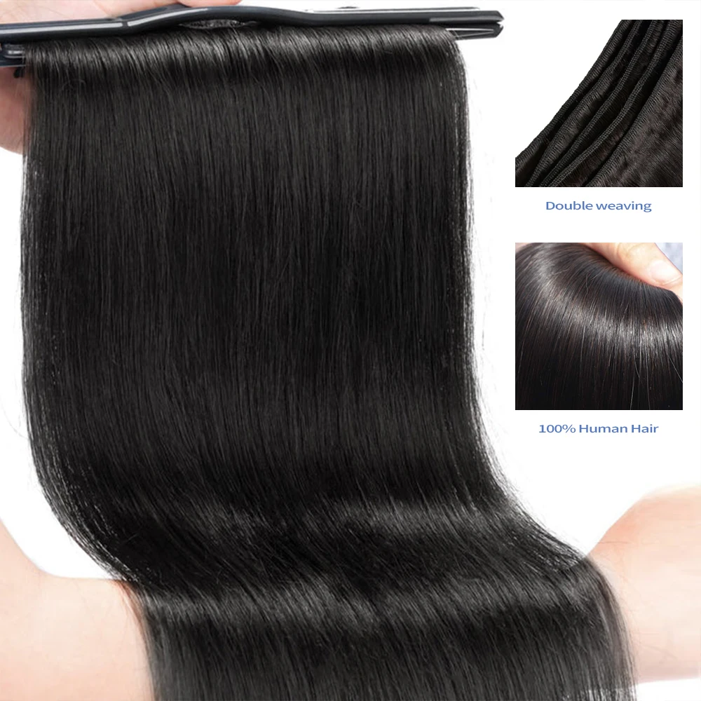 100% Human Hair Natural Bone Straight Bundles Unprocessed Raw Virgin Human Hair Extensions For Women 1/3/4 Pcs 10-32 Inch