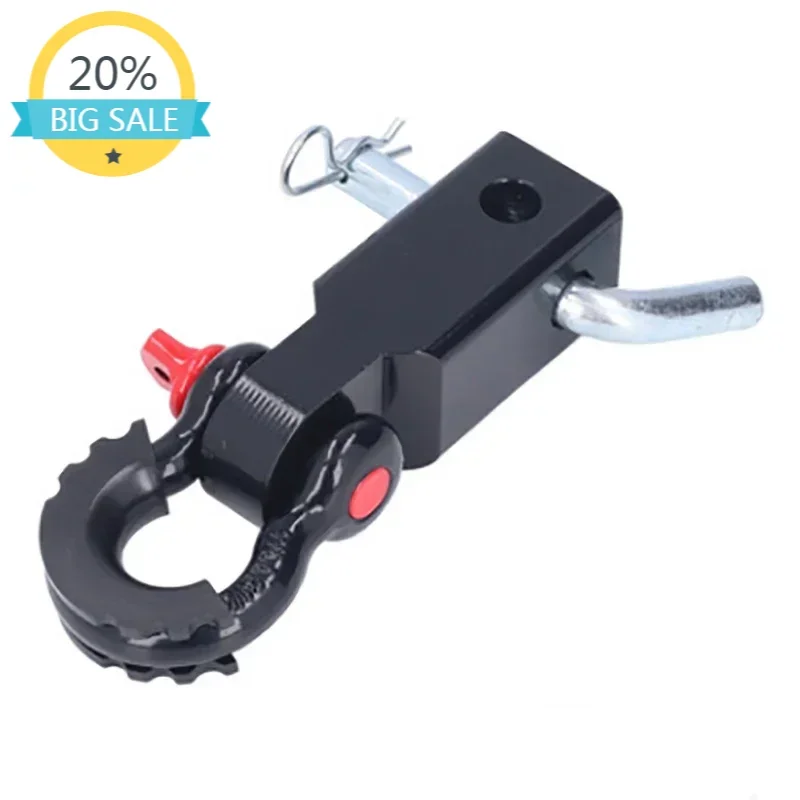 

2" Shackle Receiver Recovery Shackle Block Double Hole Powder Coat RED Hitch Receiver Block Includes Hitch Pin D-Ring For SUV