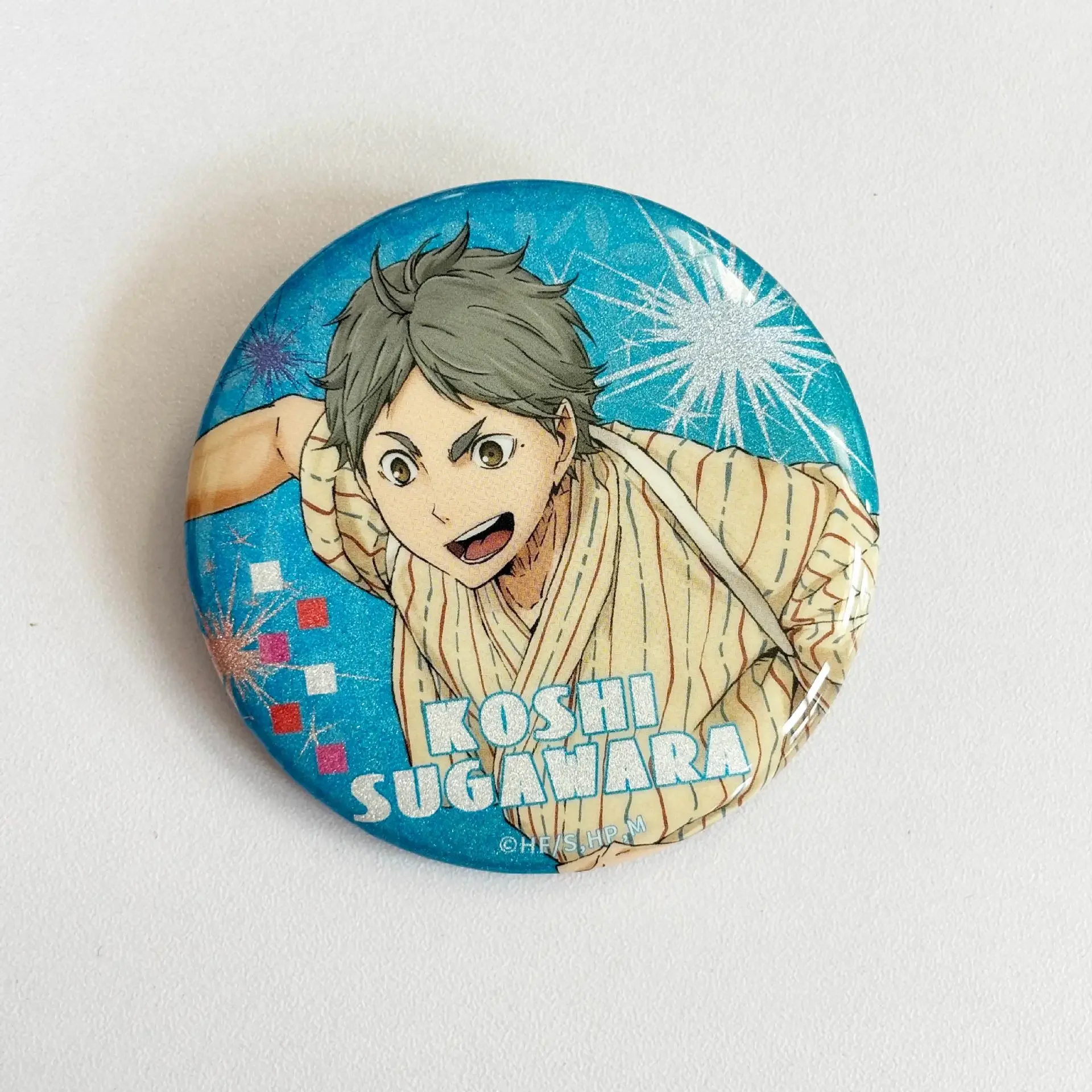 Anime Haikyuu!! sugawara koushi Shoyo Hinata Tobio Kageyama Cosplay bathrobe fireworks Double flash badge ambitus