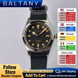 Relojes de pulsera Retro Baltany, accesorio de cuero resistente al agua, 316L de acero inoxidable, con zafiro, 200M