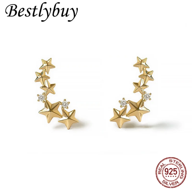 

Серьги-звезды из чистого серебра S925 с женским темпераментом, легкие роскошные серьги с пентаграммой, высококачественные серьги