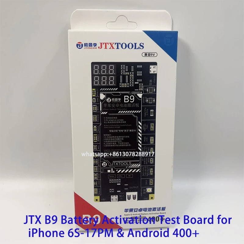 JTX B9 Mobile Phone Battery Activation Test Board For iPhone 6S-17PM & Android 400+ Supports 5-9V Dual-Cell Batteries