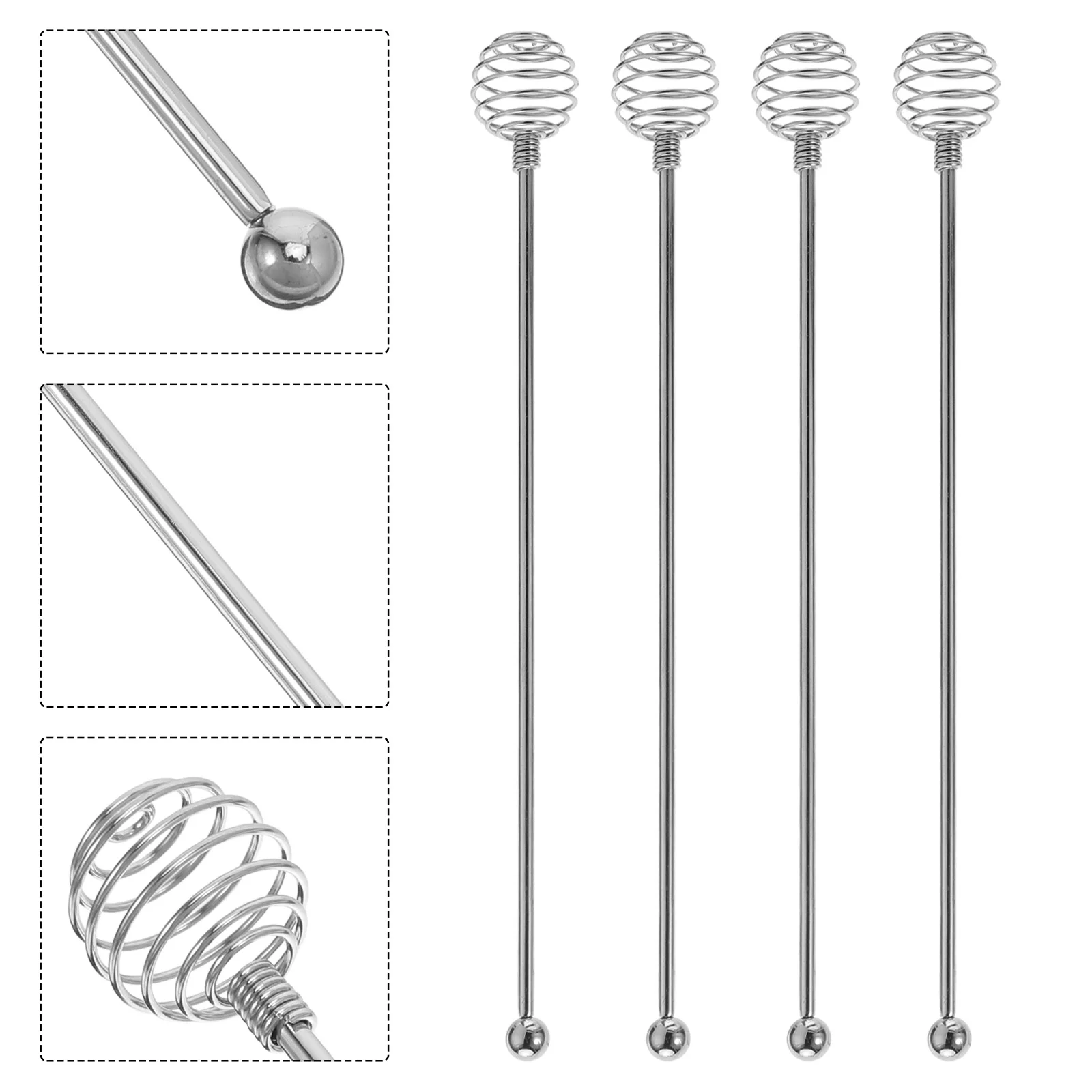

20pcs Honey Stirring Rods Stainless Steel Hollow Reusable Coffee Cocktail Mixing Spoon For Bar Kitchen Café Drink Swizzle Sticks