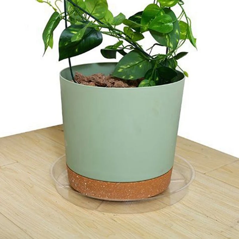 

4Pack Clear Plant Saucer 8Inch Plastic Plant Saucers Thicker Plant Tray Flower Pot For Indoor Outdoor Garden