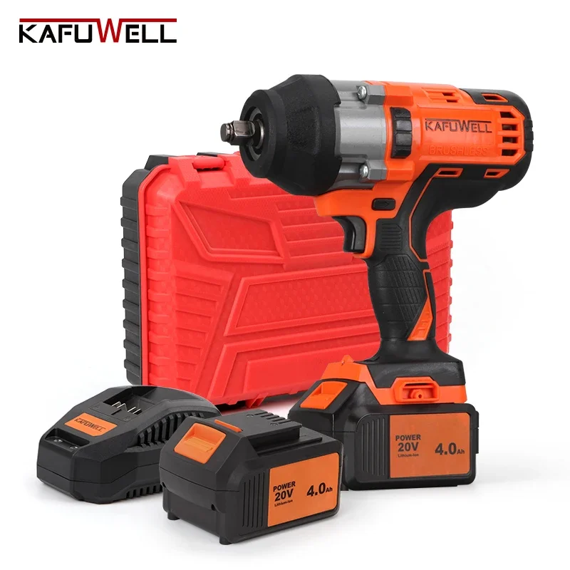 KAFUWELL PA4507HE-W-2 Handheld High Torque Wrench 1000n.m 1/2 Inch Wireless Power Cordless Impact Wrench Battery