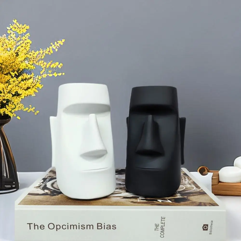 

3D Stone Portrait Pen Holder Waterproof Large Capacity Resin Eyeglasses Holder Cartoon Multi-Functional Pencil Stand Sculpture