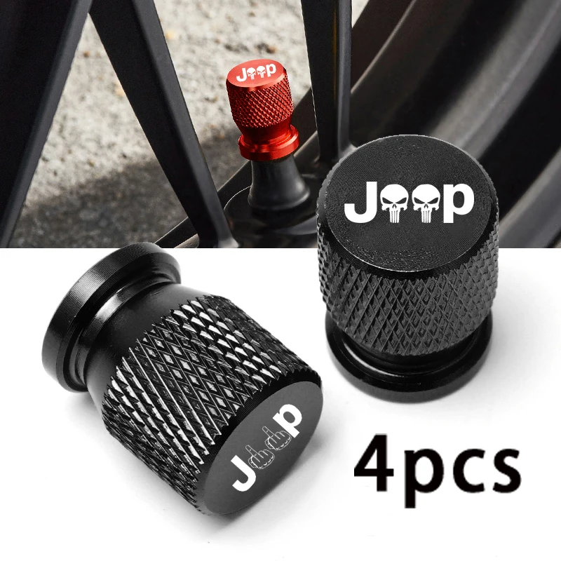 Car Wheel Tire Valve Caps Tyre Stem Covers Airdust Waterproof For Jeep Renegade Compass Wrangler Patriot Grand Cherokee Rubicon