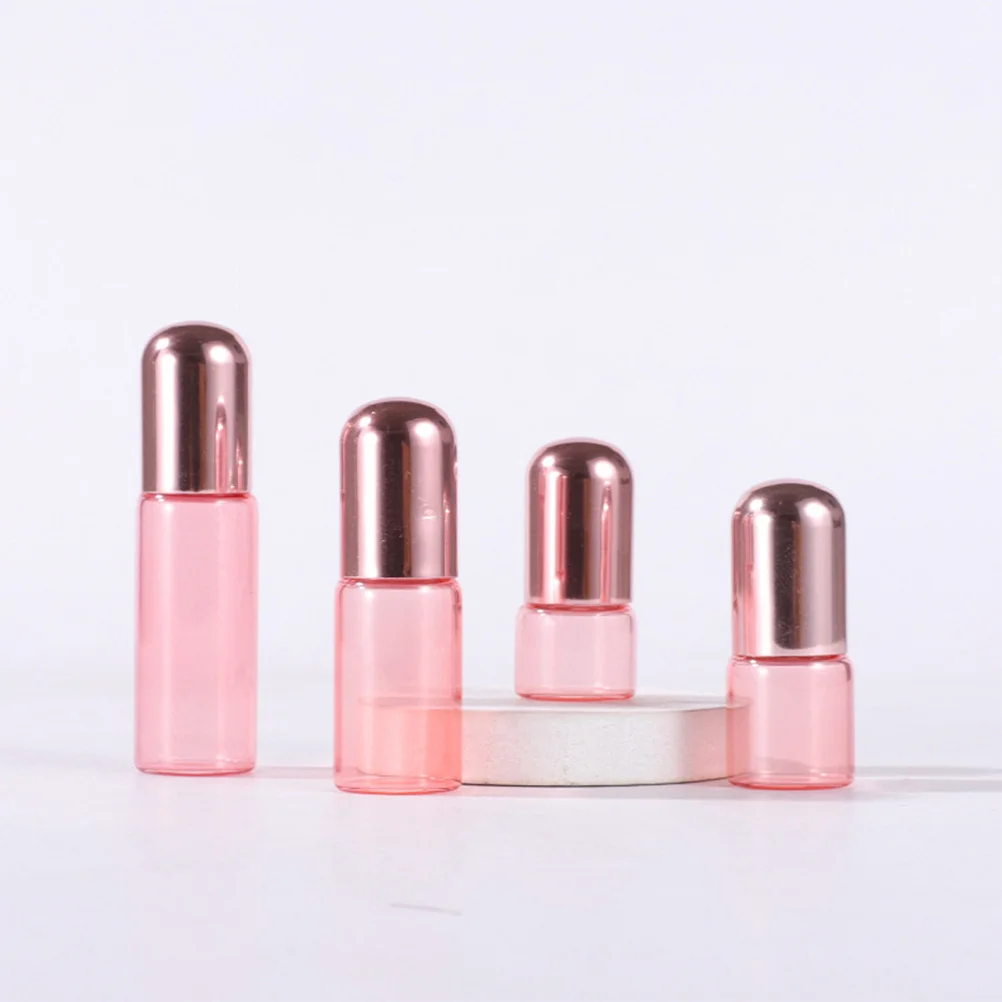 Flacons à bille rechargeables de 2 ml, 10 pièces, en verre doré rose, contenants d'huile essentielle, compacts, anti-fuite, pour mélanges de parfum, aromathérapie