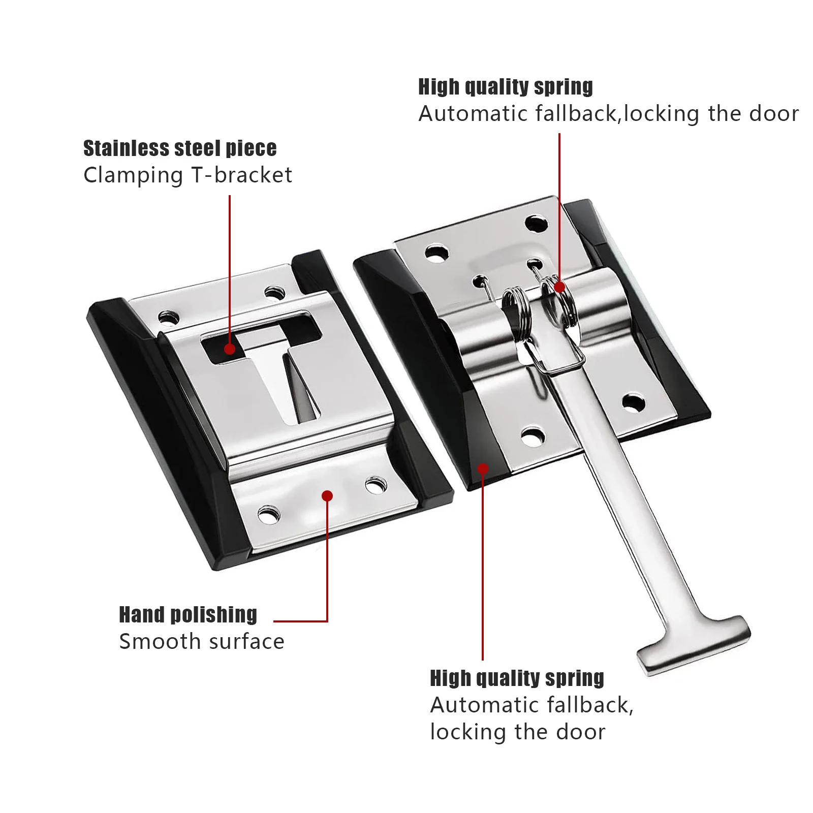 T-Style RV Door Catches, Door Holder, Door Catch with 16 rivets, Trailer, Cargo, Camper, Motorhome