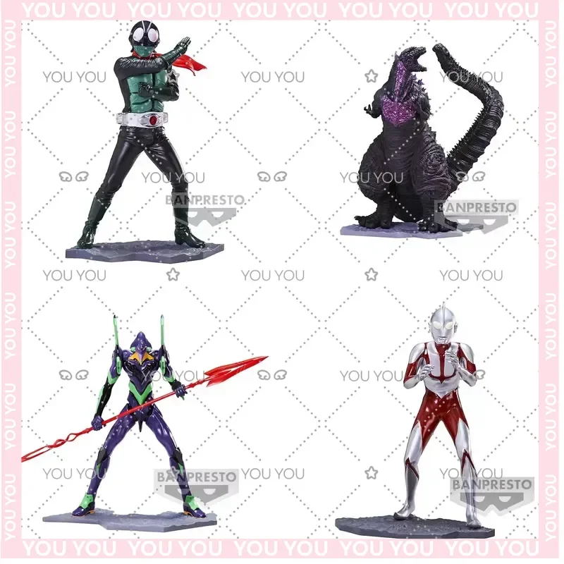 

Collectible Figures for Bandai Banpresto Evangelion Godzilla Ultraman Kamen Rider Anime Models and Decor