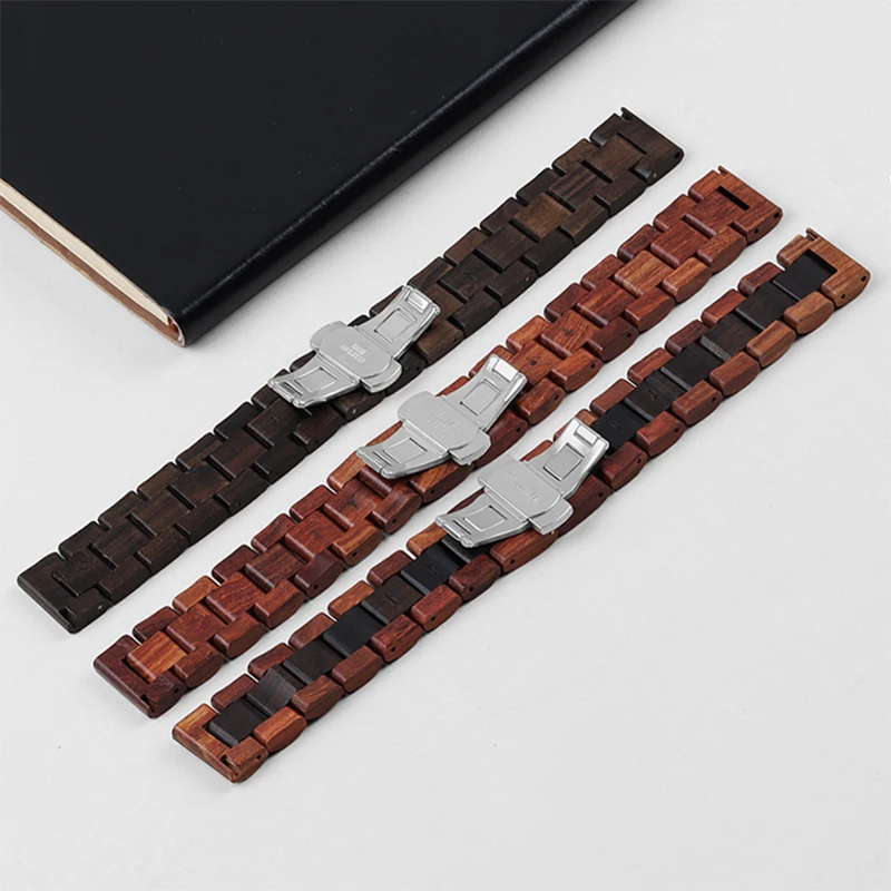 20mm 22mm Wood Watch Strap Quick Release Universal Wooden Bracelet for Samsung Galaxy Watch Band for Seiko Women Men Wristband