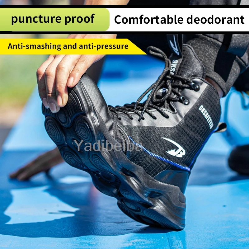 Work Safety Boots Men Winter Hiking Boots Steel Toe Cap Work Shoes Puncture-Proof Indestructible Shoes Security Safety Shoe Male