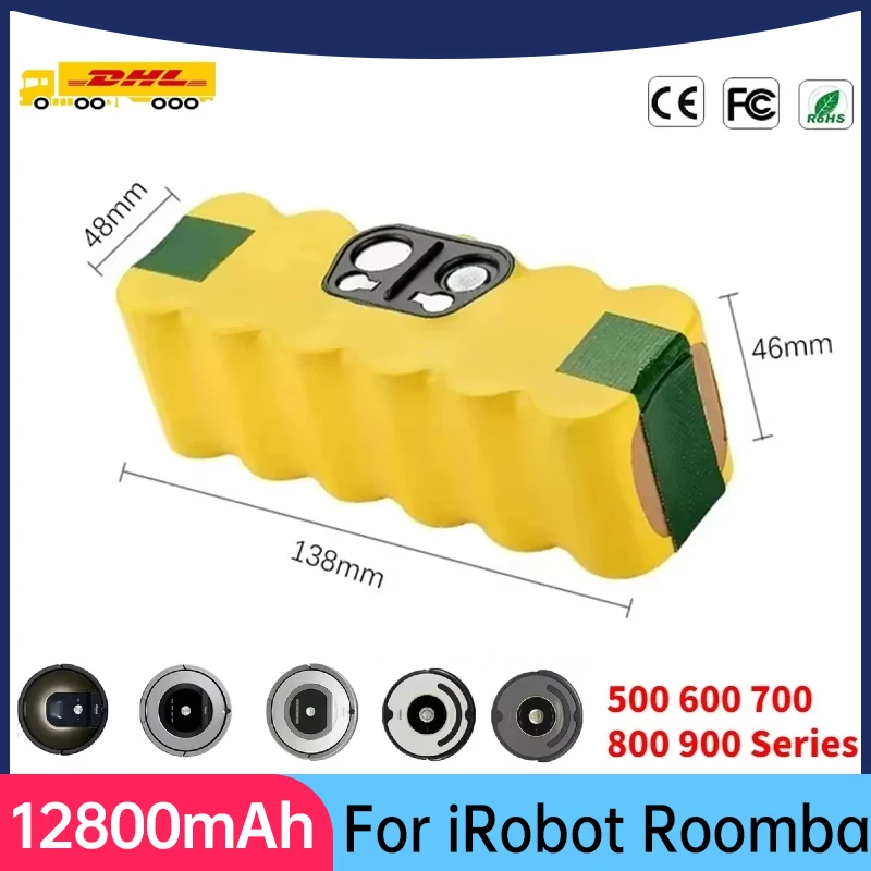 

Original For Roomba Battery 12800mAh 14.4V Vacuum Cleaner Battery For iRobot Roomba 500 600 700 800 900 650 780 Li-ion Batteries