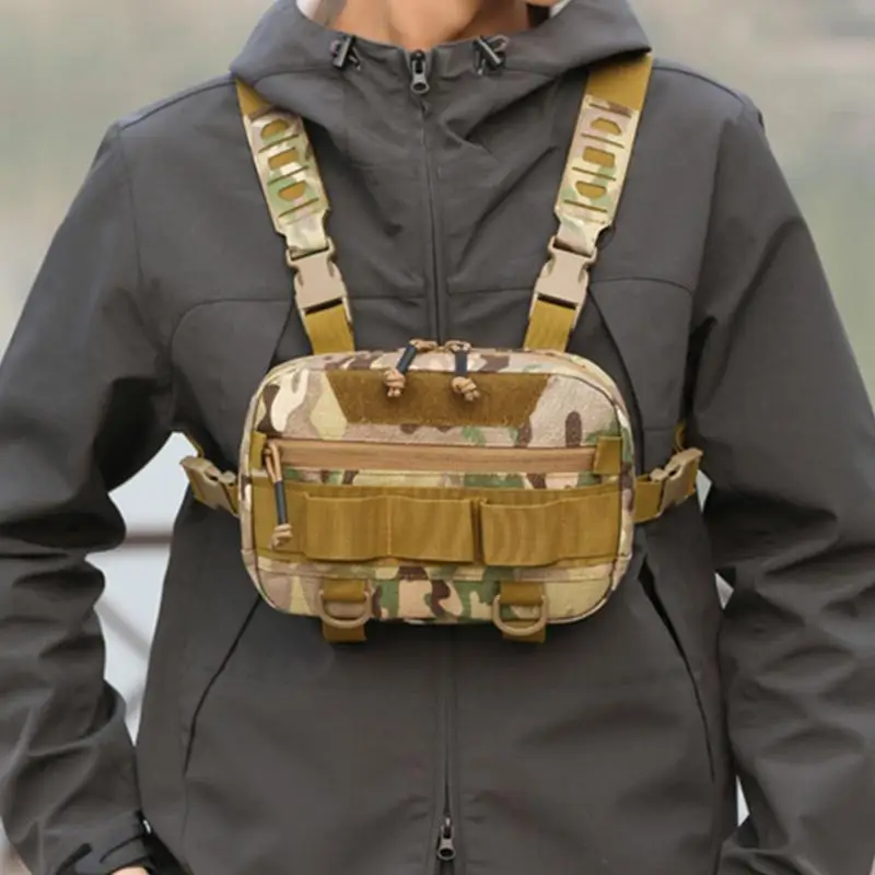 Chest Pack For Men Oxford Cloth Large Opening Chest Pack With Back Mesh Multifunctional Vest Bag Chest Rig For Men Boys