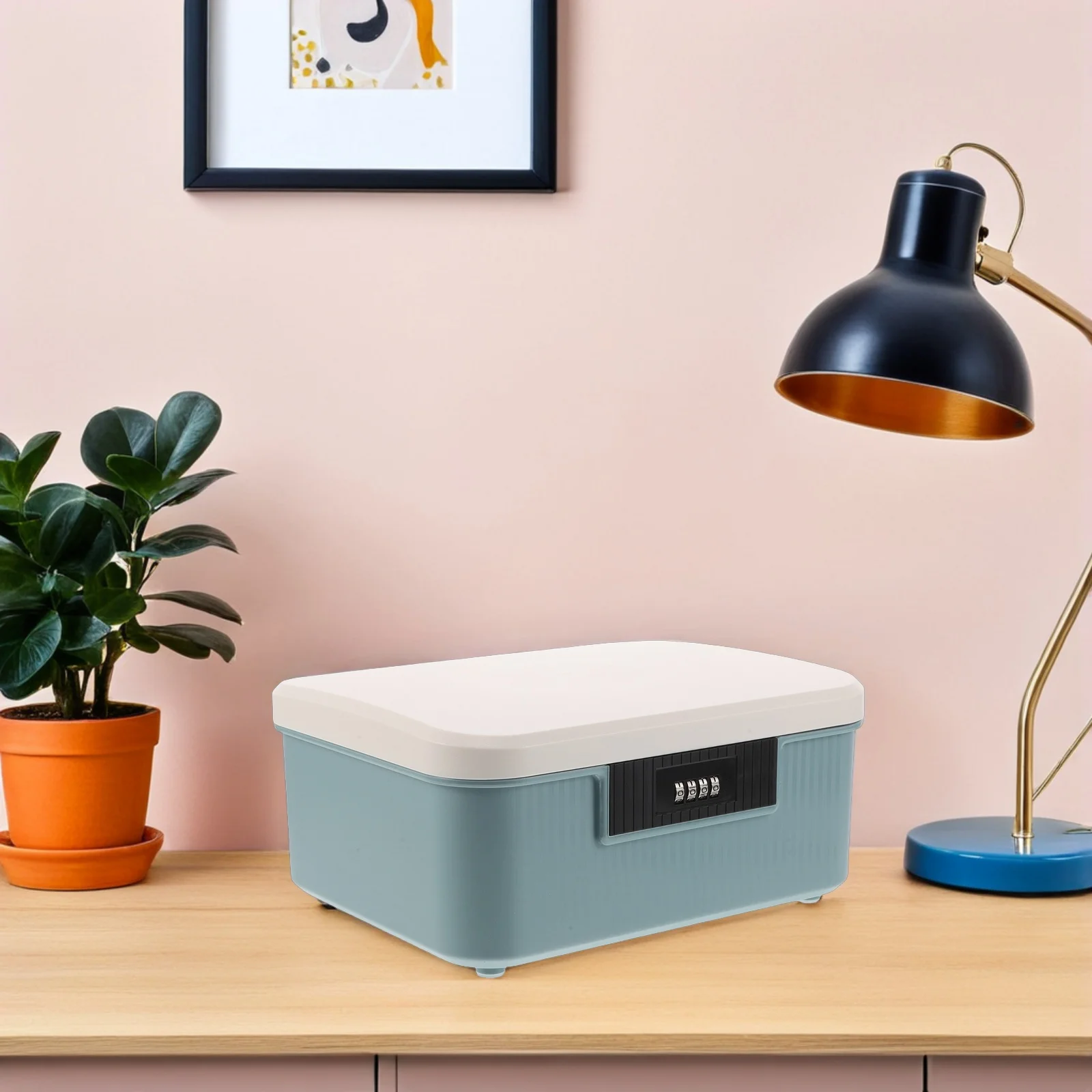 Plastic Combination Lock Box 9L Shockproof Heavy Duty Secure Storage Organizer for Documents Jewelry Combination Key Lock Box