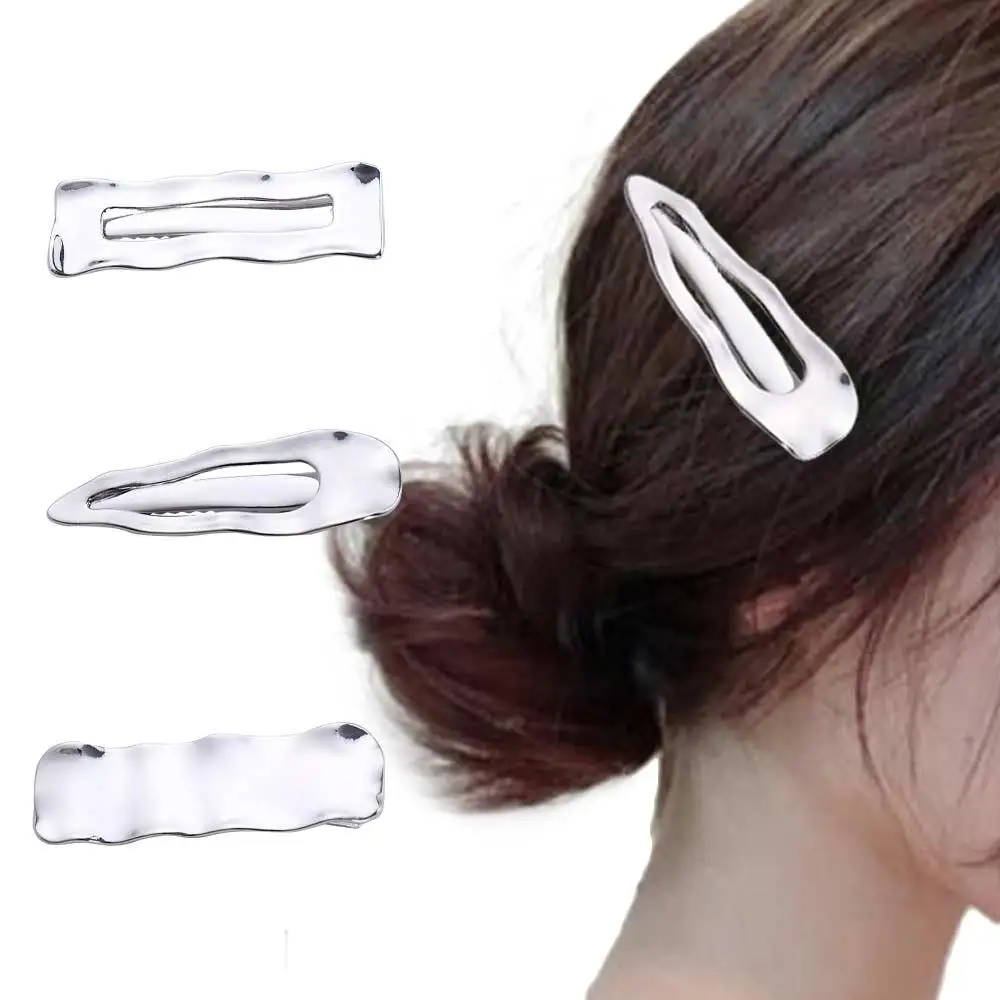 Korean Style Geometric Women Headwear Bump Irregular Punk Hair Clips Fix Fringe Barrette Side Bangs Hair Clips Metal Hair Pins