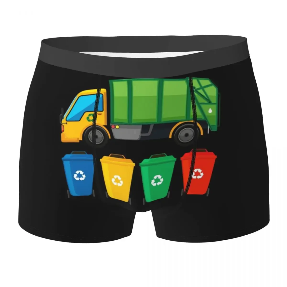 Boxer Underpants Shorts Garbage Truck Panties Men's Breathable Underwear for Homme Man Boyfriend Gifts