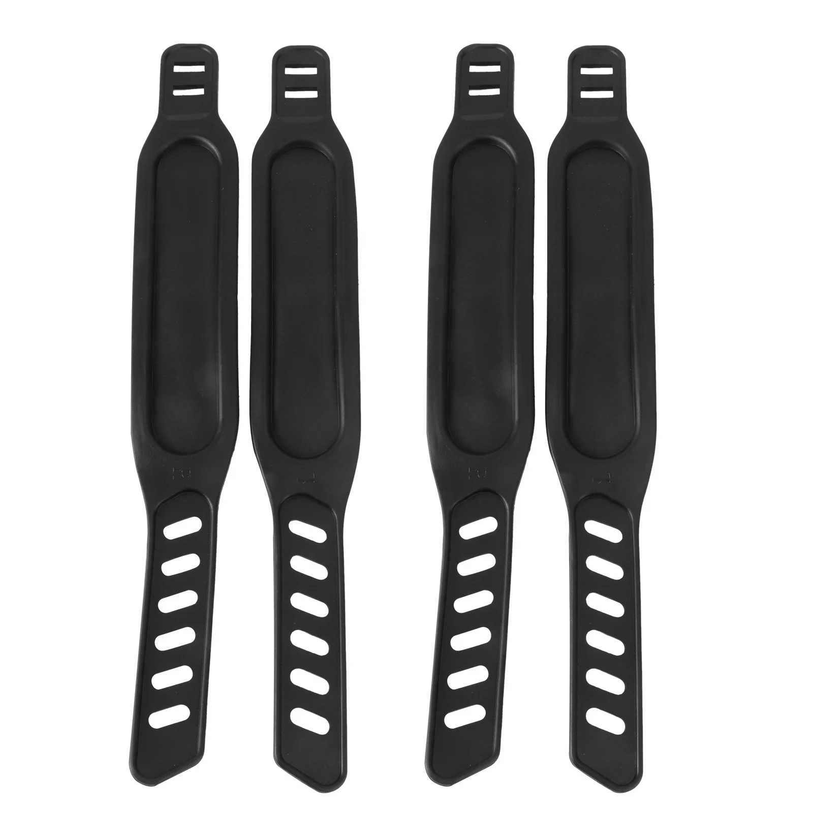 

4 Pcs Bike Pedal Straps Pedalboards Adjustable Toe Clip Pedals Black