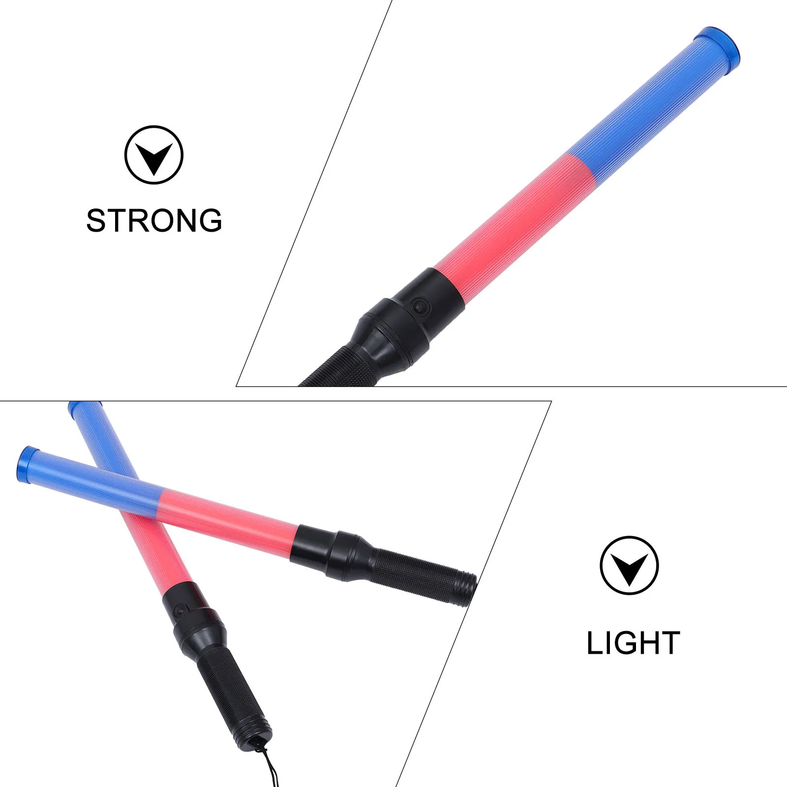 

2Pcs Traffic Signal Baton LED Safety Wand 3 Modes Flashing Lights Emergency Parking Construction Guiding Traffic