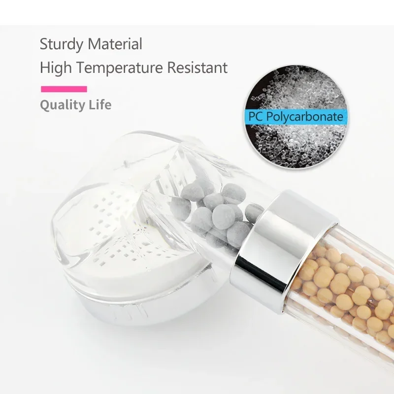 ZhangJi High Pressure Anion Spa Shower head Replacement filter balls Shower Handheld Water Saving Shower Head