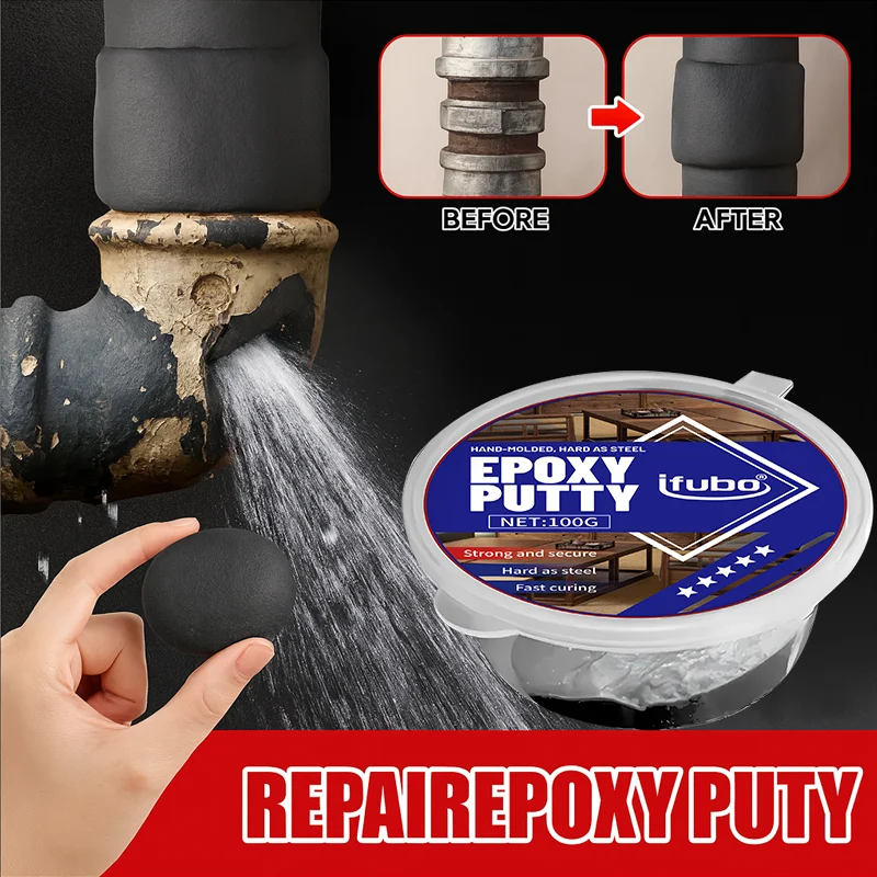 IFUBO 100G New Poxy Putty - High Strength, Waterproof, Fast Curing, Multi-Surface Repair, Ideal for Pipe, Bucket, and DIY Fixes