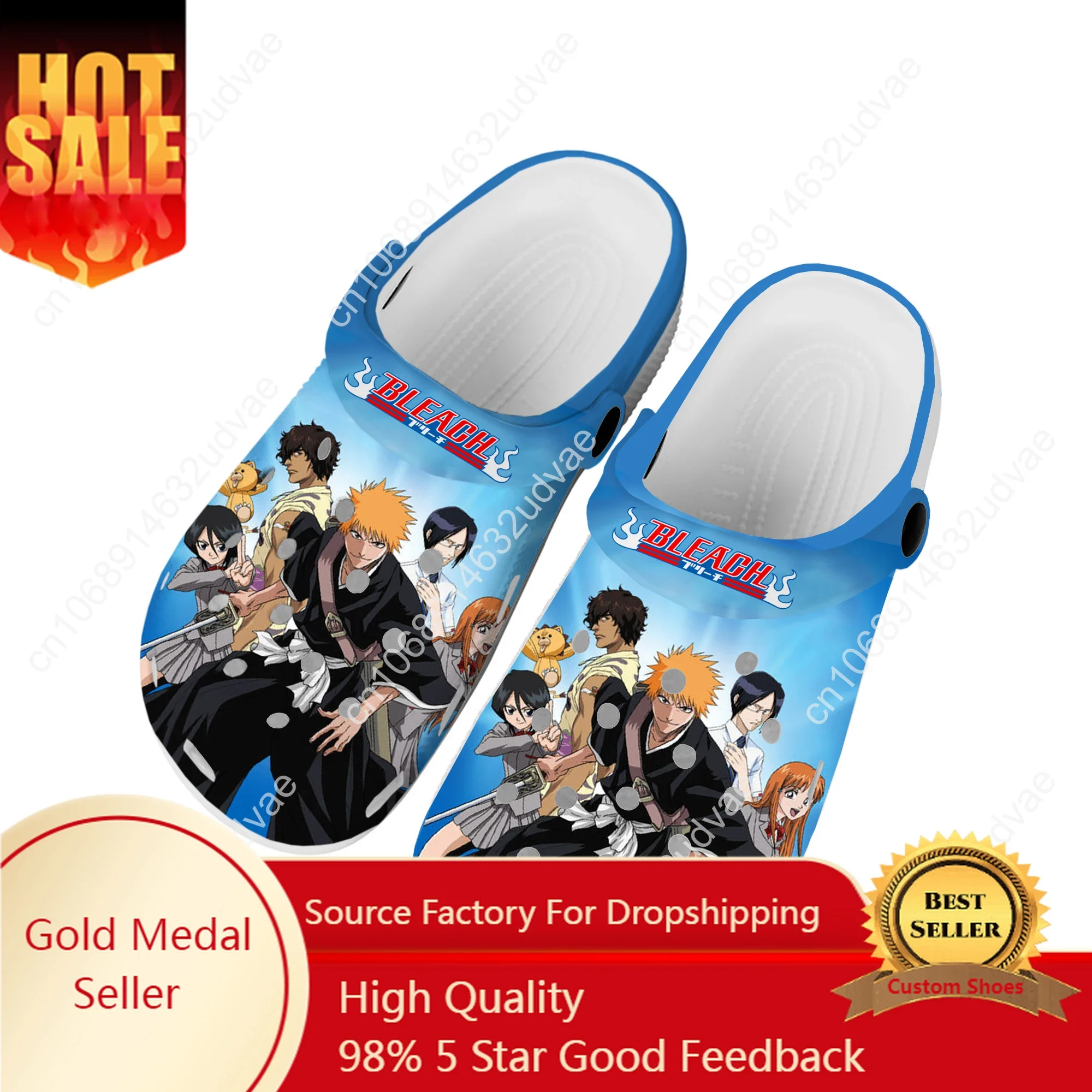 

Bleach Kurosaki Ichigo Home Clogs Custom Water Shoes Mens Womens Teenager Shoe Garden Clog Beach Hole Slipper Casual Slippers