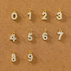 CARLIDANA New Popular Zircon Heart Symbol Number Charms Stainless Steel 18K Gold Plated DIY Jewelry Pendant for Bracelet