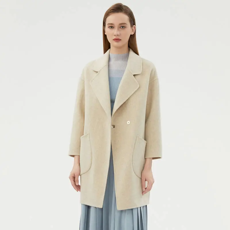 

100% Pure Wool Mid-Length Double-Faced Woolen Goods Wool Overcoat 2025 New Fashion High-End Trench Coat Woolen Top