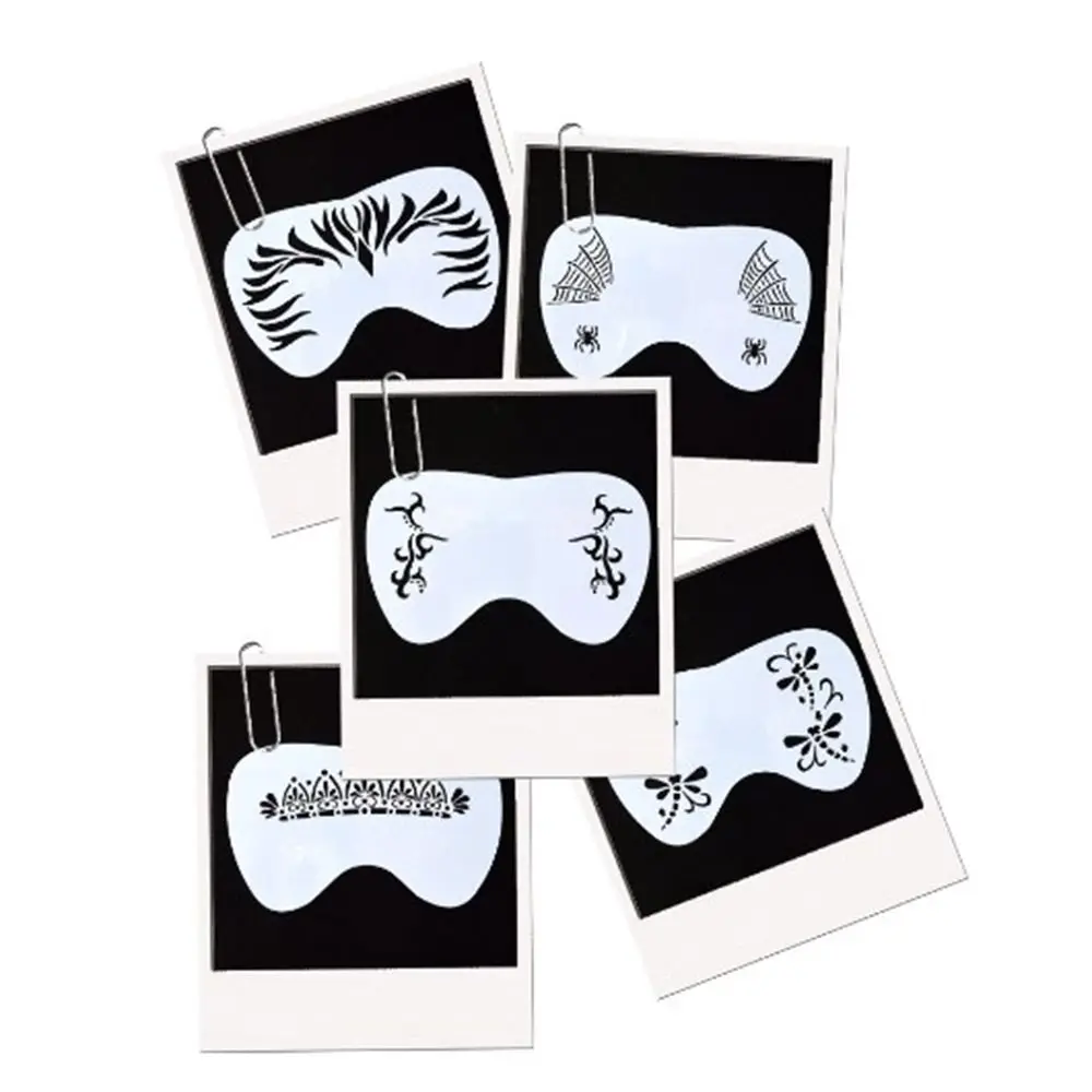 White Face Paint Template Animal Print Temporary Tattoos Body Painting Stencils Dolphin Cartoon Face Tattoo Party Makeup Stamps