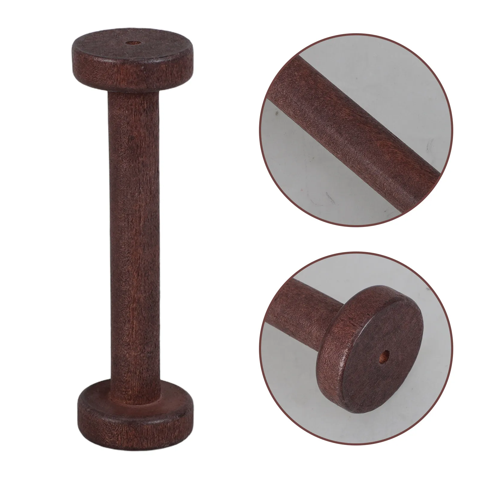 5Pcs Vintage Wooden Spools for Crafts Unfinished Rustic Thread Bobbins Hand-Polished Natural Wood Cord Elastic Jewelry Yarn