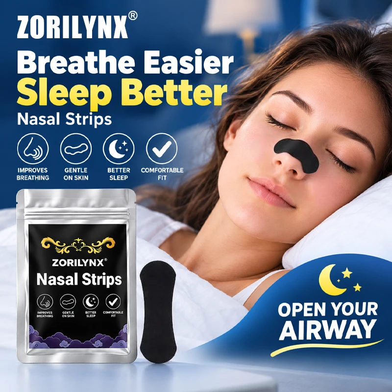 Nasal Strips Better Sleep Improves Night Breathing Gentle on Skin Flexible Nose Airflow Tape Strips Patches - ZORILYNX