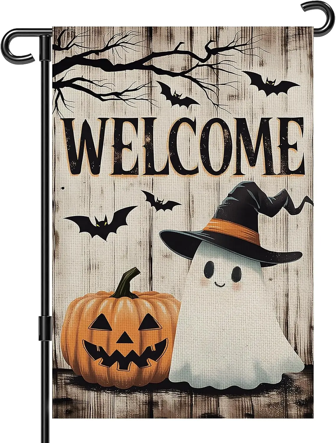 Garden Flag 12x18 Inch for Outside Double Sided Decorations Outdoor Yard Sign Halloween Ghost Spooky Pumpkin Banner for Hall kkz