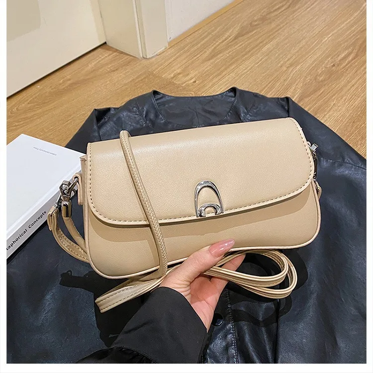 

Минималистичная сумка с замком 2025 года, нишевая сумка через плечо для женщин, универсальная сумка через плечо, простая сумка с пряжкой, уникальный клатч «день-ночь»