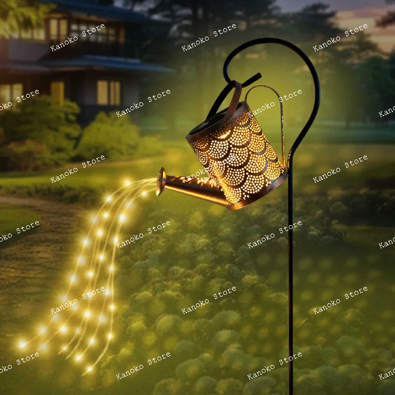 

Solar hollowed out patterned showerhead, solar courtyard retro gold flowing showerhead, star shaped water kettle