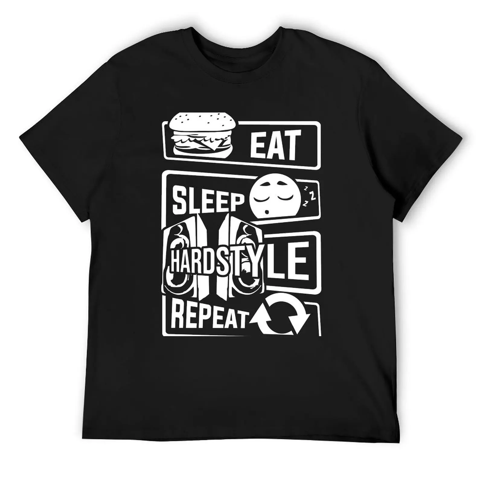 Eat Sleep Hardstyle Repeat - Bass Party Dancing T-Shirt oversized graphic tee boys animal print summer tops men tshirt