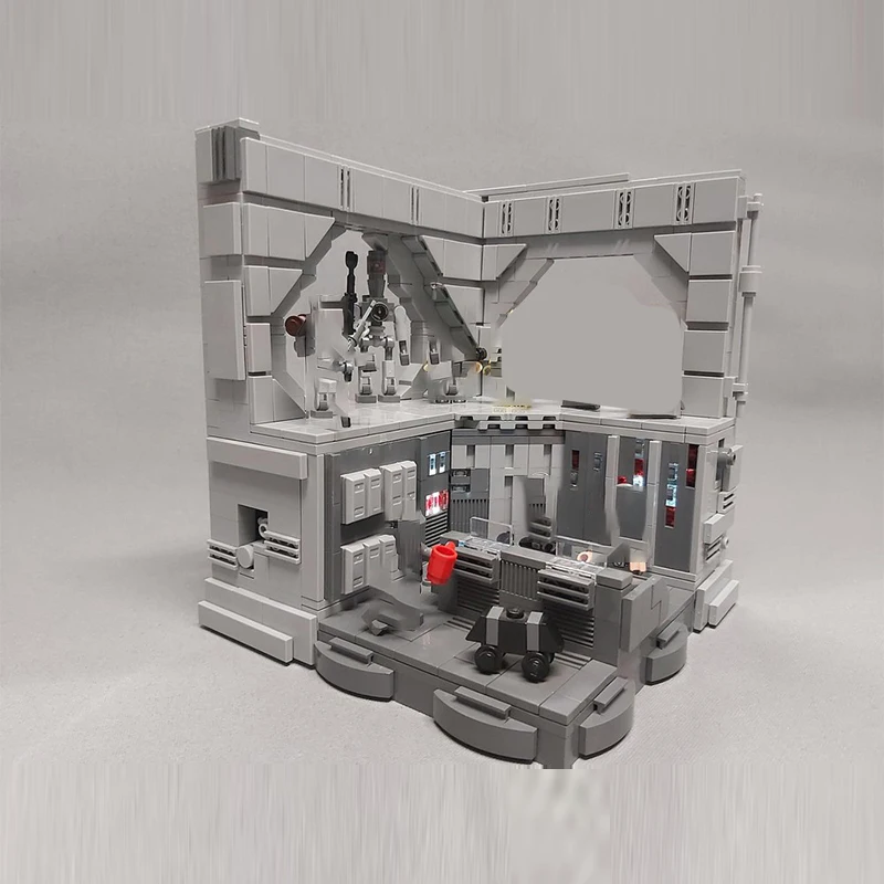 ภาพยนตร์ดาวรุ่น MOC อาคารอิฐ Space Station ฐานควบคุมห้อง Modular เทคโนโลยีของขวัญวันหยุดประกอบของเล่นเด็กชุด