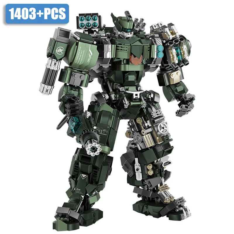 2024 NEW MOC 1403pcs Military Mecha Warrior Robot Building Blocks Super Armor Robot Action Figure Bricks Toys For Children Gifts