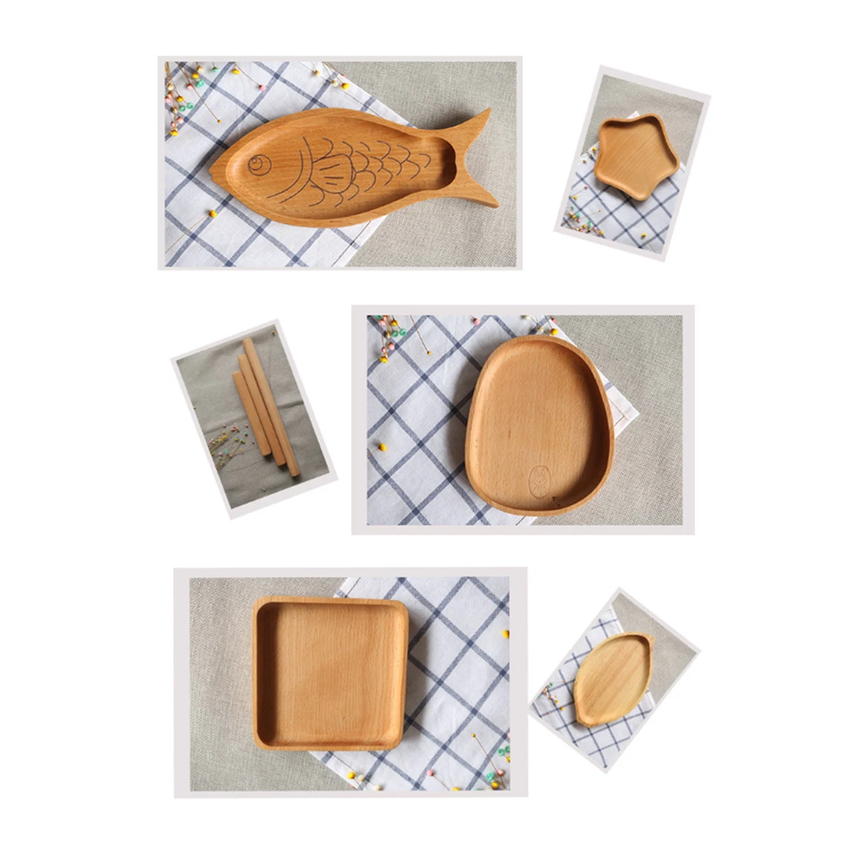 

Natural Beech Tray Wooden Food Serving Plate Creative Shaped Fruit Bread Dishes Snack Platter s Salt Sugar Holder 19X13X2.5Cm