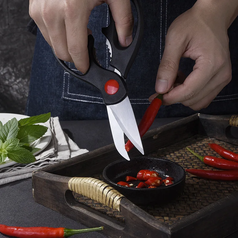 Hot 3Pcs Set Kitchen Scissors Stainless Steel Household Multifunctional Chicken Bone Scissors Food Tailor Scissors