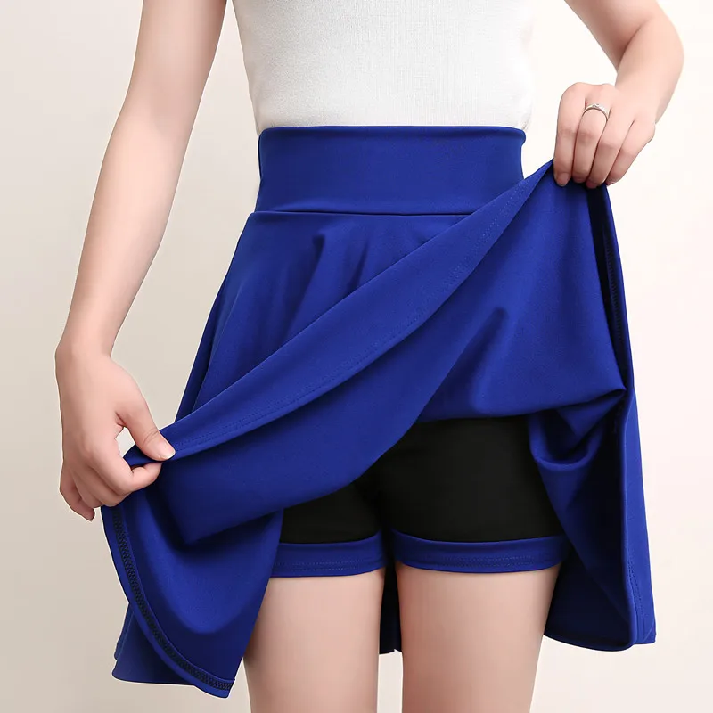 2023 Flared Skirts Women\'s Basic Shorts Skirt Fashion Versatile Black Casual Mini Skater Medium Pleated Fluffy Skirt Plus Size