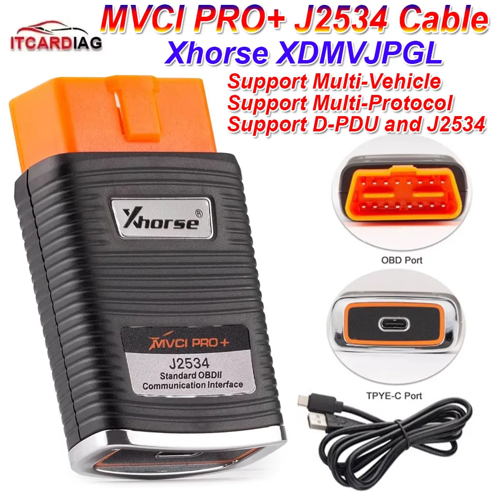 Xhorse XDMVJPGL MVCI PRO+ J2534 Cable for Mercedes-Benz/Renault/Nissan/Volvo etc Super Vehicle Diagnosis Programming Cable