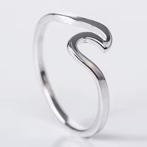 Stainless Steel Sea Gold Rose Gold Silver Color Wave Rings Ocean Surf Finger Jewelry Ocean Surf Ring for Women Surfer Gift