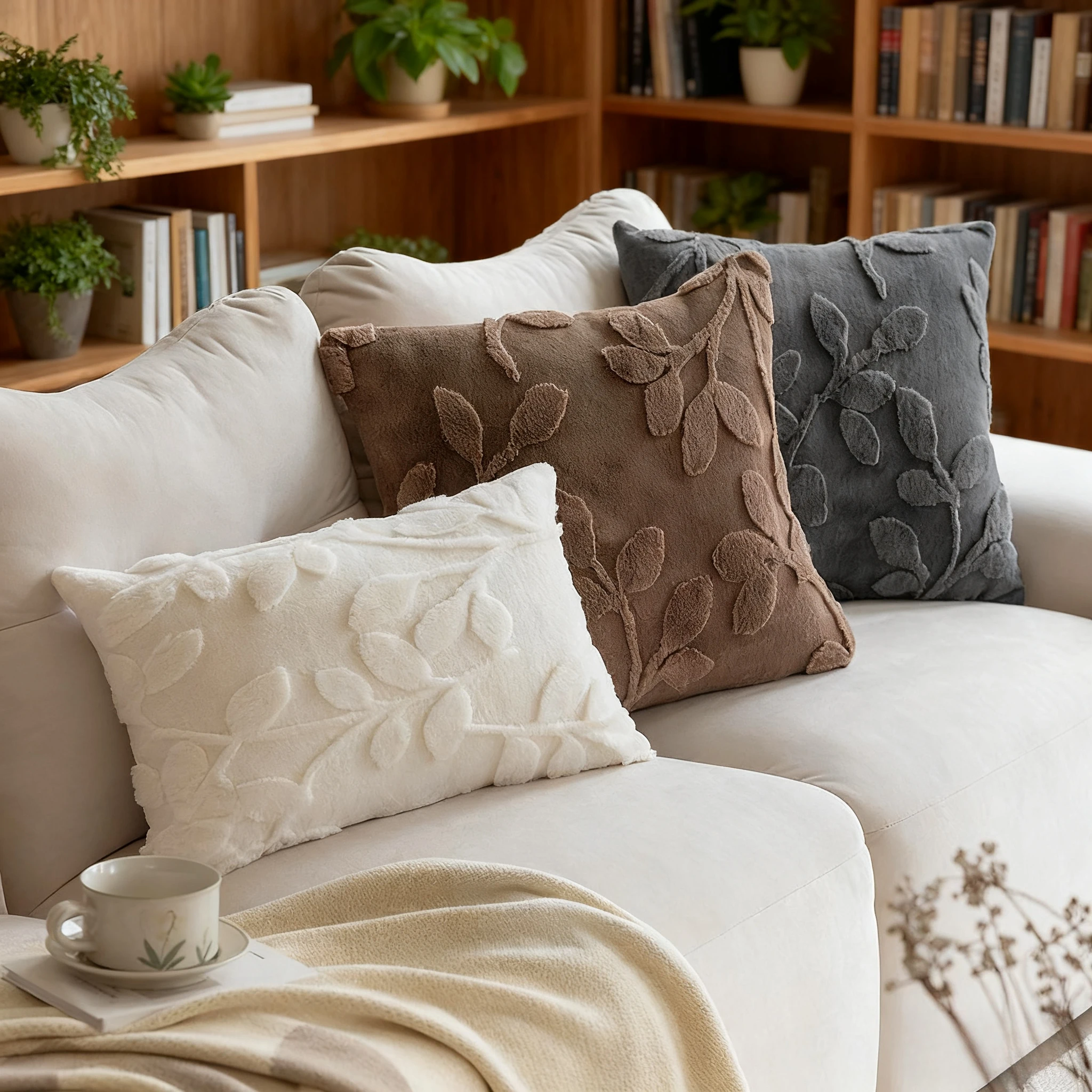 

2026 1/2/4PCS Bohemian Style Square Pillow Woven Plush Pillowcase Waist Sofa Headboard Cushion Bedroom Decoration Pillowcase