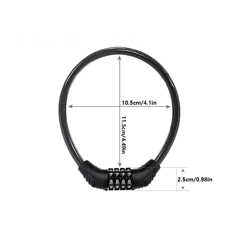 4 Digital Code Bicycle Cable Lock Anti-theft Alloy Steel Road Bike Cable Code Combination Password Lock Security Padlock image 6